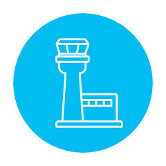 Image showing Flight control tower line icon.