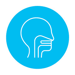 Image showing Human head with ear, nose, throat system line icon.