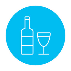 Image showing Bottle of wine line icon.