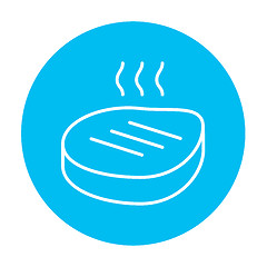 Image showing Grilled steak line icon.