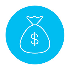 Image showing Money bag line icon.