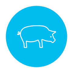 Image showing Pig line icon.