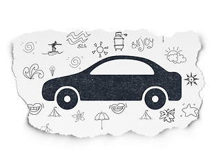 Image showing Vacation concept: Car on Torn Paper background