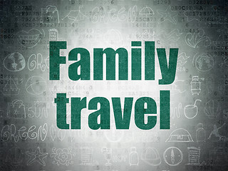 Image showing Vacation concept: Family Travel on Digital Paper background