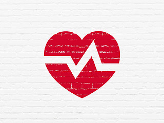 Image showing Healthcare concept: Heart on wall background