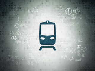 Image showing Tourism concept: Train on Digital Paper background