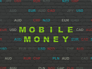 Image showing Currency concept: Mobile Money on wall background