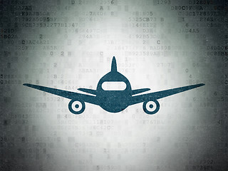 Image showing Travel concept: Aircraft on Digital Paper background