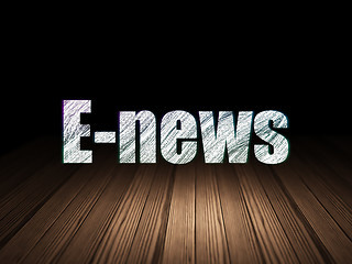 Image showing News concept: E-news in grunge dark room