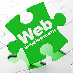 Image showing Web design concept: Web Development on puzzle background