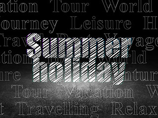 Image showing Travel concept: Summer Holiday in grunge dark room