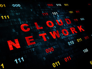 Image showing Cloud technology concept: Cloud Network on Digital background