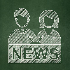 Image showing News concept: Anchorman on chalkboard background