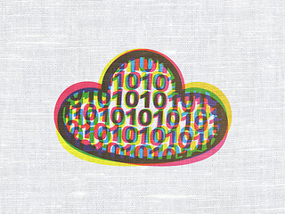 Image showing Cloud networking concept: Cloud With Code on fabric texture background