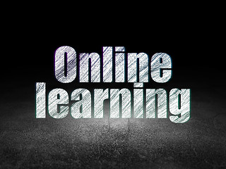 Image showing Studying concept: Online Learning in grunge dark room