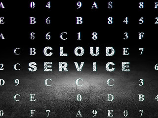 Image showing Cloud computing concept: Cloud Service in grunge dark room