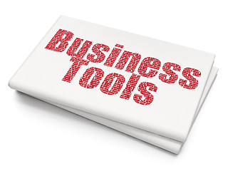 Image showing Business concept: Business Tools on Blank Newspaper background