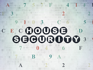 Image showing Privacy concept: House Security on Digital Paper background