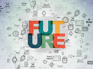 Image showing Time concept: Future on Digital Paper background