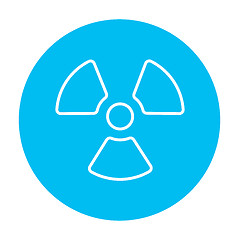 Image showing Ionizing radiation sign line icon.