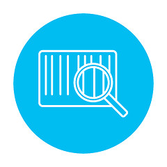 Image showing Magnifying glass and barcode line icon.