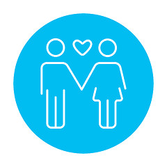 Image showing Couple in love line icon.