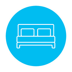 Image showing Double bed line icon.