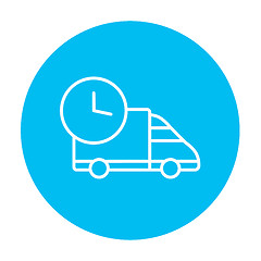 Image showing Delivery truck line icon.