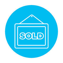 Image showing Sold placard line icon.