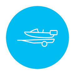 Image showing Boat on trailer for transportation line icon.