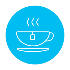 Image showing Hot tea in cup line icon.