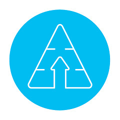 Image showing Pyramid with arrow up line icon.