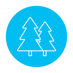 Image showing Pine trees line icon.