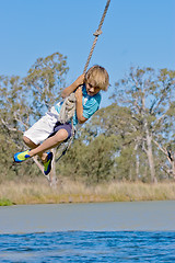 Image showing boy on rope