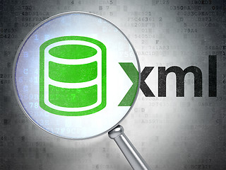 Image showing Database concept: Database and Xml with optical glass