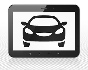 Image showing Tourism concept: Tablet Pc Computer with Car on display