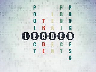 Image showing Finance concept: Leader in Crossword Puzzle