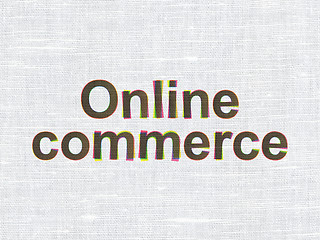 Image showing Business concept: Online Commerce on fabric texture background