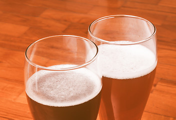 Image showing  Two glasses of German beer vintage