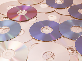 Image showing  CD DVD DB Bluray disc vintage