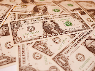 Image showing Retro look Dollar notes 1 Dollar