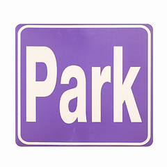 Image showing  Park sign vintage