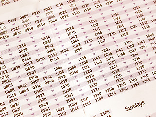 Image showing  Timetable vintage