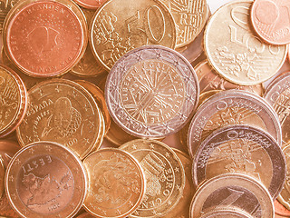 Image showing  Euro coins vintage