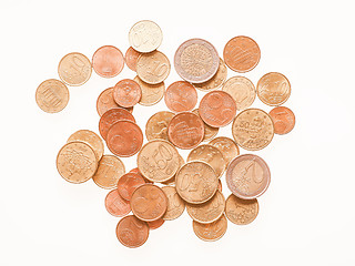 Image showing  Euro coins vintage