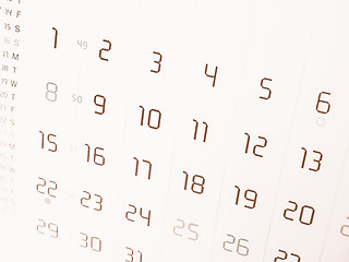 Image showing  Calendar page vintage