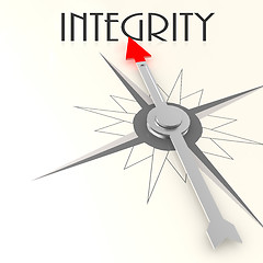 Image showing Compass with integrity word