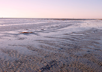 Image showing sunset on the beach