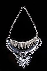 Image showing metallic necklace in the form of feathers