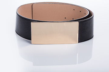 Image showing Black Women\'s belt with a metal buckle